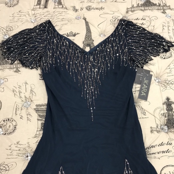 J Kara Embellished Handkerchief Hem Dress - Picture 8 of 10